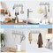 Key Holder Wall Mount, Metal Adhesive Key Hanger with 10 Hooks, 2 Installation Methods, Silver